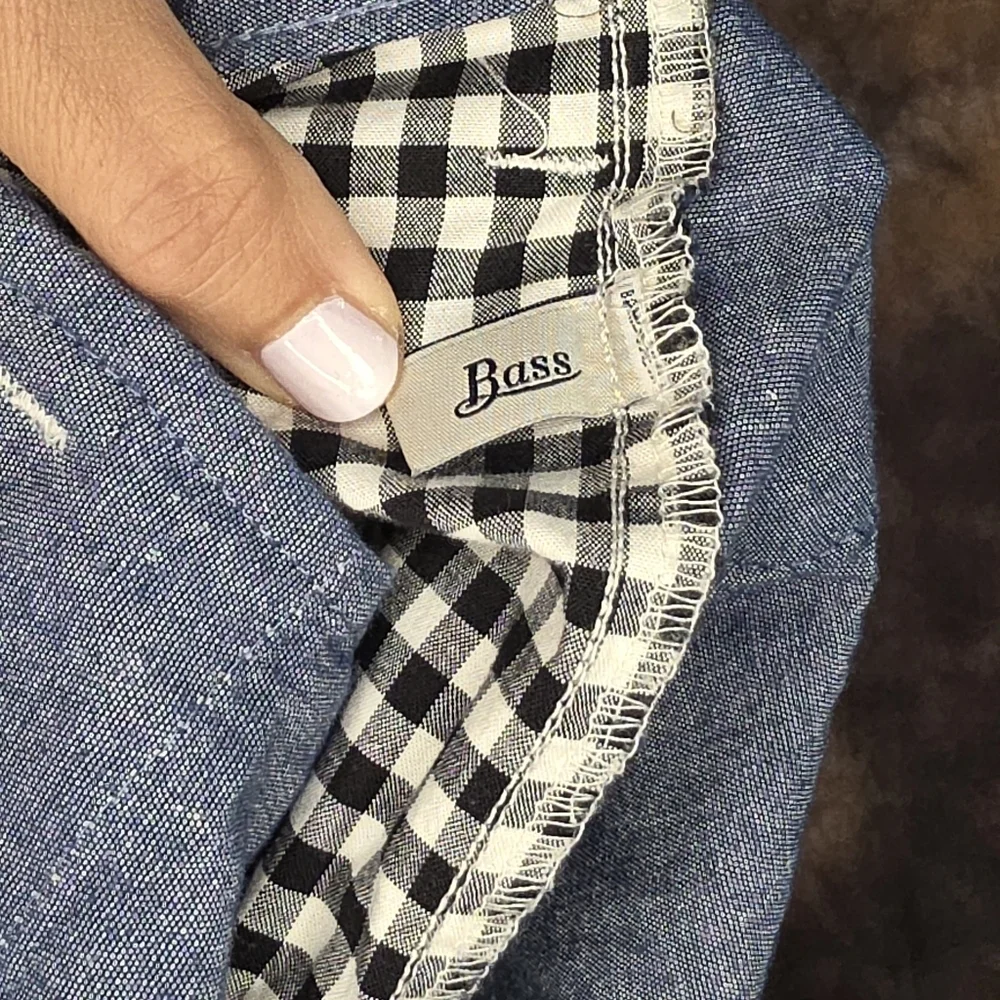 GH Bass Gingham Shorts Black White Pockets Stretch 6" inseam mid-high rise 12 - Picture 5 of 6